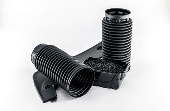 Recycled TPV elastomer components for automotive applications, delivering flexible bellows, durable housings and sustainable material performance through application engineering.