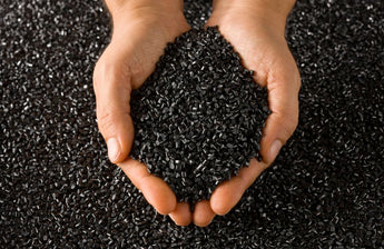 Santoprene soft, black, versatile thermoplastic vulcanizate (TPV) in the thermoplastic elastomer (TPE) family.